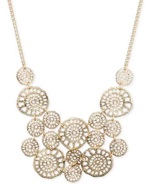 lonna & lilly gold-Tone Textured Disc Drama Necklace