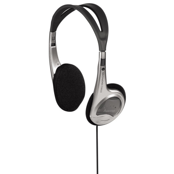 Hama HK-229 - Kopfhörer - Kopfband - Musik - Schwarz - Silber - 1,5 m - Verkabelt