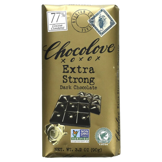 Chocolove, экстрагорький черный шоколад, 77 какао, 90 г (3,2 унции)
