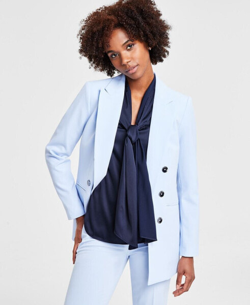 Women's Faux Double-Breasted Boyfriend Jacket, Created for Macy's