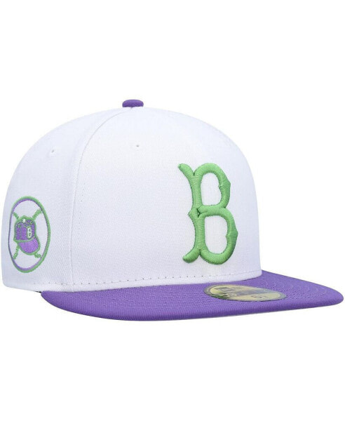 Men's White Brooklyn Dodgers Side Patch 59FIFTY Fitted Hat