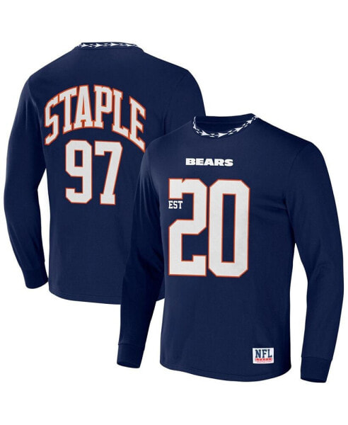 Men's NFL X Staple Navy Chicago Bears Core Long Sleeve Jersey Style T-shirt