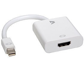 V7 White Video Adapter Mini DisplayPort Male to HDMI Female - 0.17 m - mini DisplayPort - HDMI - White - Male/Female - 10 g