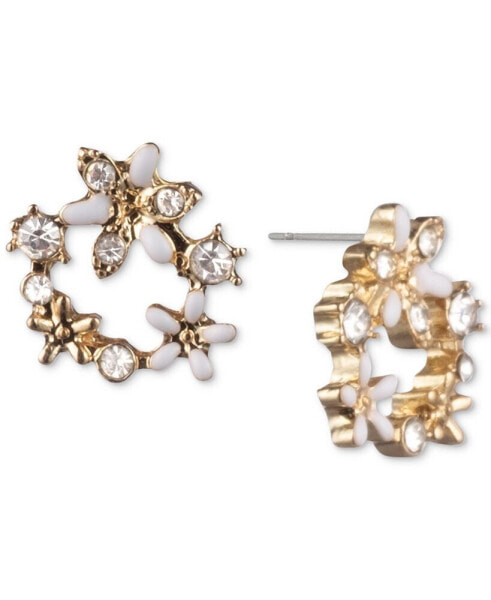 Crystal Flower Open Stud Extra Small Earrings