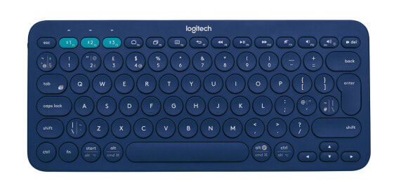 Logitech K380 Multi-Device Bluetooth Keyboard - Mini - Wireless - Bluetooth - QWERTY - Blue
