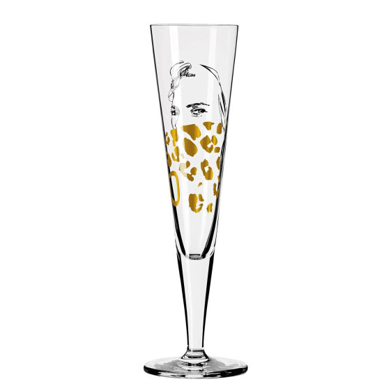 Champagnerglas Goldnacht Leoparden