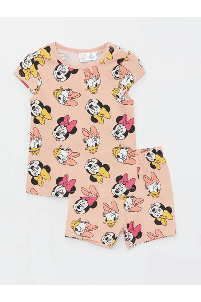 Детская одежда LC WAIKIKI Комплект футболка и шорты с Минни Маус Бивення для девочек Baby 2 в 1