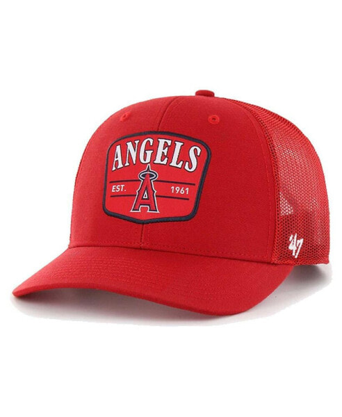 Бейсболка регулируемая мужская '47 Brand Красная Los Angeles Angels Squad Trucker