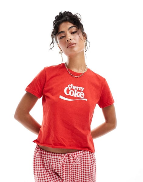 Miss Selfridge cherry coke tee in red