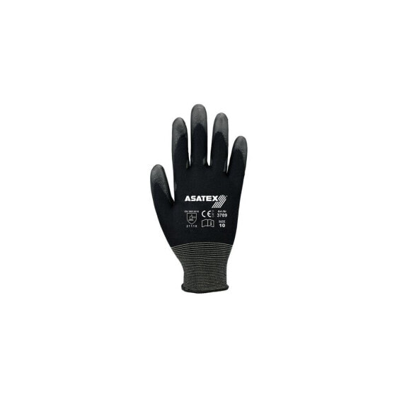 Asatex Handschuhe Größe 8 schwarz Polyamid m. Soft-Polyurethan , VE: 12 Paar