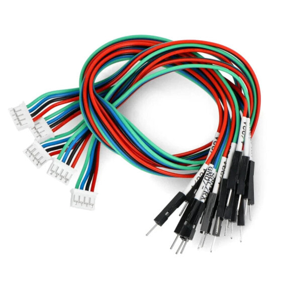 Электроника DFRobot Gravity - набор кабелей подключения I2C/UART PH2.0-мужской - 30 см - 5 штук FIT0916-M