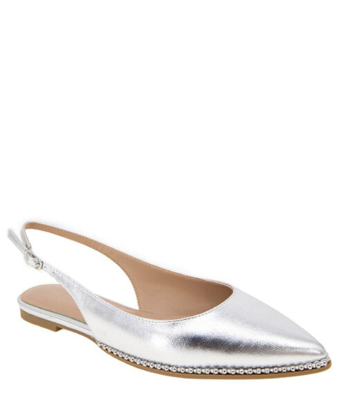 Women's Valerie Studded Slingback Pointed-Toe Flats