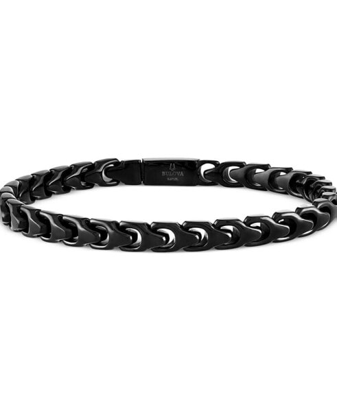 Men's Link Bracelet in Black-Plated Stainless Steel