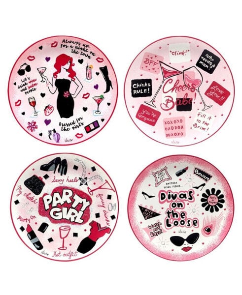 Lolita Divas on the Loose 4 Piece Dessert Plate