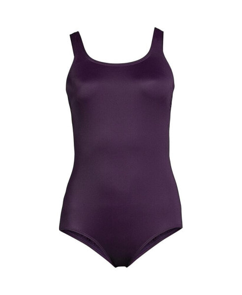 Plus Size Long Chlorine Resistant Soft Cup Tugless Sporty One Piece Swimsuit