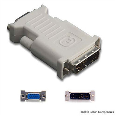 Belkin DVI/VGA - M/F - 17 pin analog DVI - 15 pin HD D-Sub (HD-15) - Grey