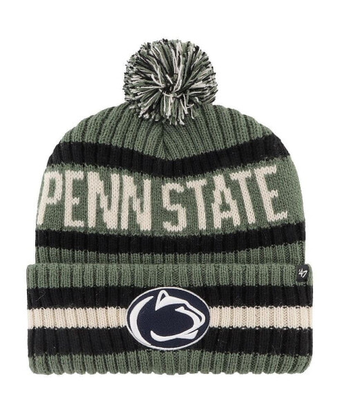Men's Green Penn State Nittany Lions OHT Military-Inspired Appreciation Bering Cuffed Knit Hat with Pom