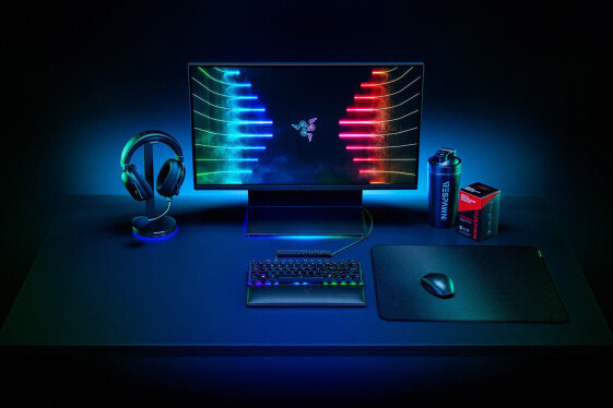 Razer Strider - Black - Monochromatic - Polyester - Woven fabric - Non-slip base - Gaming mouse pad