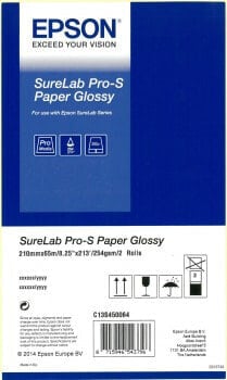 Epson Surelab Pro-S Paper Glossy A4x65 - 21 cm - 21 cm (8.25") - Gloss - 190 g/m² - 252 µm - Germany