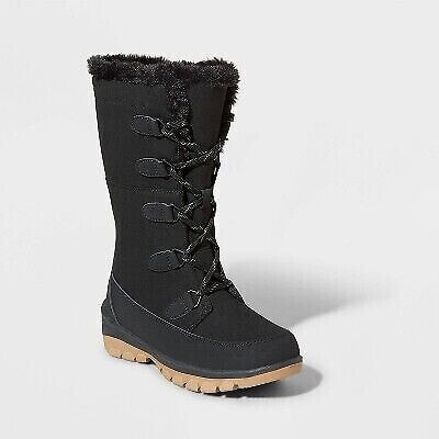 Women's Carla Tall Winter Boots - Universal Thread Jet Black 12