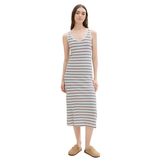 TOM TAILOR Midi Waffle Beach Dress