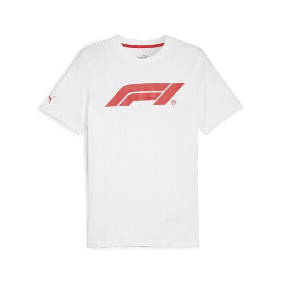 Puma F1 Ess Logo Crew Neck Short Sleeve T-Shirt Mens White Casual Tops 62585102