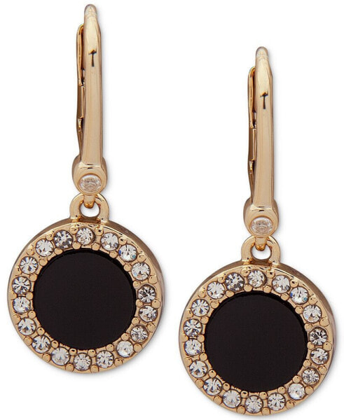 Pavé & Stone Small Drop Earrings