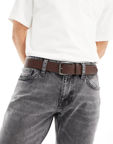 Bershka basic belt in brown