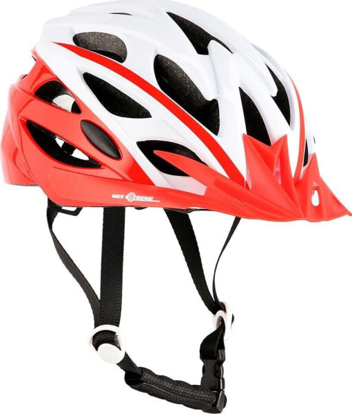 Nils Extreme Kask rowerowy na rolki/deskorolkę Nils Extreme MTW210 biało-czerwony rozmiar L (59-65CM)