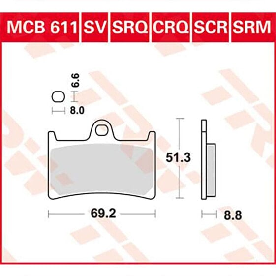 TRW Scooter 125+ MCB611SRM Sintered Brake Pads