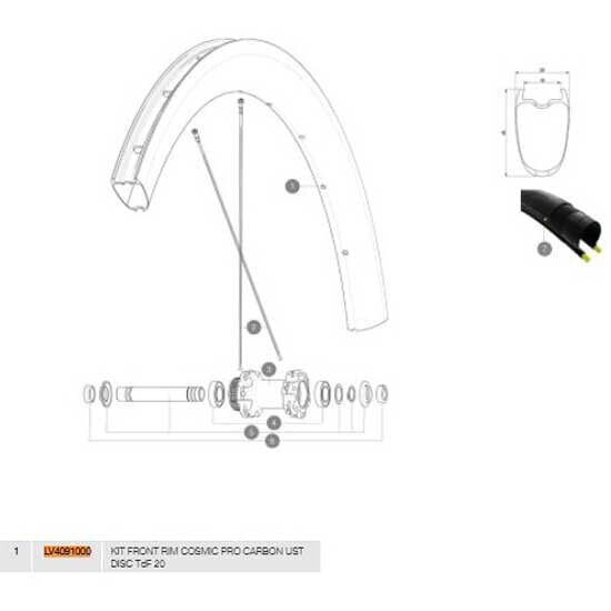 MAVIC Cosmic Pro Carbon UST Disc 20 Front Rim Kit