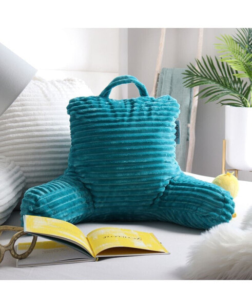 Cut Plush Striped Reading Pillow with Arms, Small
