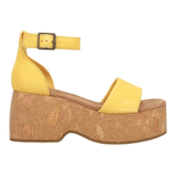 TOMS Laila Platform Wedge Womens Yellow Casual Sandals 10020761T-700