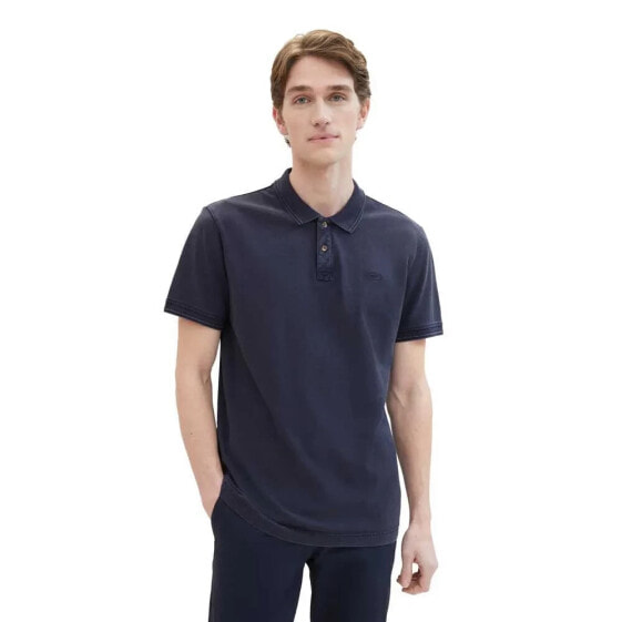 TOM TAILOR Garment Dye short sleeve polo