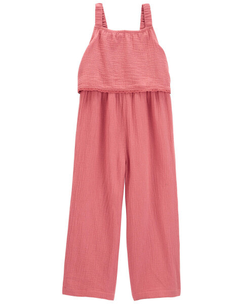 Kid Layered Gauze Jumpsuit 6-6X