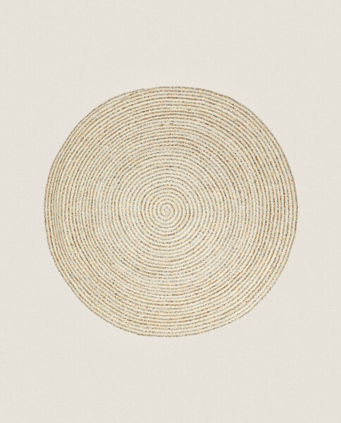 Round jute cotton rug