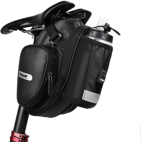 Rhinowalk Bicycle Saddle Bag Bottle Holder Seat Bag Bicycle Bag with Rain Cover for Mountain Bike Road Bikes