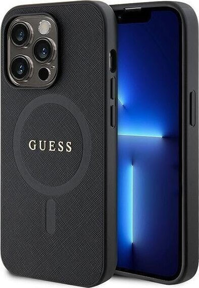 Guess Guess GUHMP15XPSAHMCK iPhone 15 Pro Max 6.7" czarny/black hardcase Saffiano MagSafe