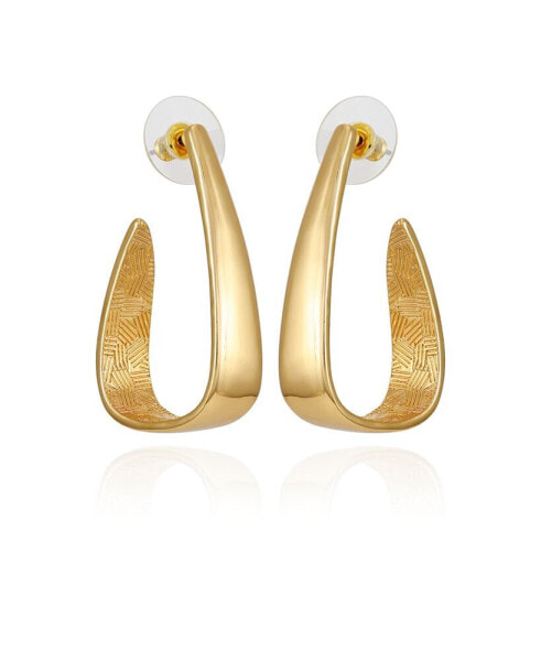 Серьги T Tahari GoldTone Long Open C Hoop