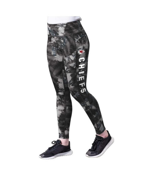 Women's Black Kansas City Chiefs Aubrey Tie-Dye Leggings