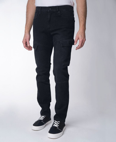 Брюки Lazer мужские узкие стрейч-джинсы с карго-мотоеными элементами