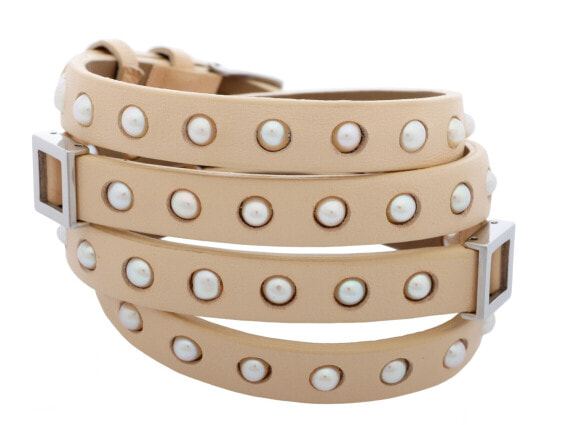 Misaki Damen Armband Beige mit Süßwasser-Zuchtperle verziert ROLLER QCUNROLLER