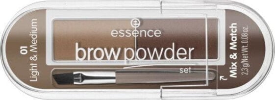 Essence Zestaw do brwi Brow Powder Set 01 Light&Medium 2,3g
