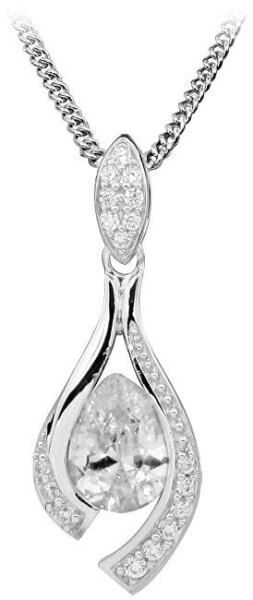 Silver pendant with clear zircons SVLP0010SH8BI00