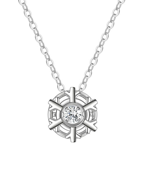 Cubic Zirconia Snowflake Pendant Necklace