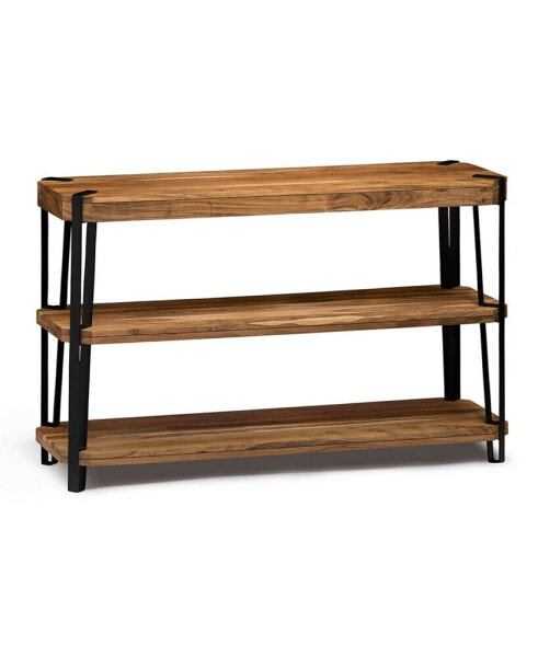 Ryegate Natural Live Edge Solid Wood with Metal Media Console Table