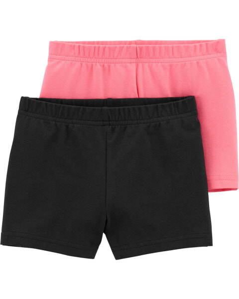 Toddler 2-Pack Pink/Black Bike Shorts 5T