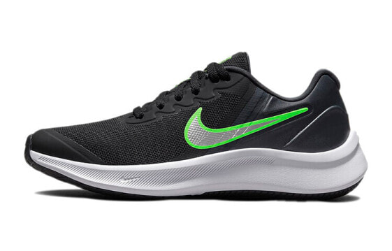 Кроссовки Nike Star Runner 3 детские черно-зеленые ГС DA2776-006