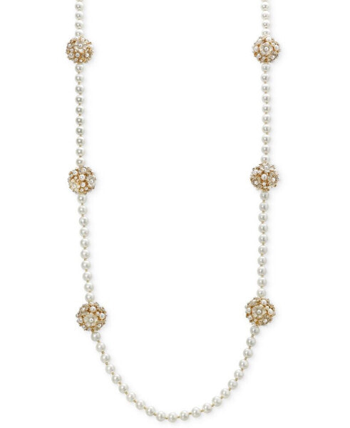 Gold-Tone Long Beaded Necklace, 42" + 2" extender, Created for Macy's