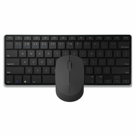 Клавиатура и беспроводная мышь Rapoo 00192077 Чёрный Чёрный/Серебристый